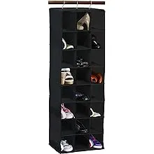 Simple Houseware 24 Section Hanging Shoe Shelves Closet Organizer, Gray