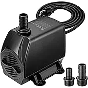 KEDSUM 880GPH Submersible Water Pump(3500L/H, 100W), Ultra Quiet Water Pump with 11.3ft High Lift, Fountain Pump with 5.9 ft Power Cord, 3 Nozzles for Fish Tank, Pond, Aquarium, Hydroponics