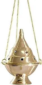 Accessories - Brass Burners Hanging Censer/Charcoal Incense Burner, 4.5" H