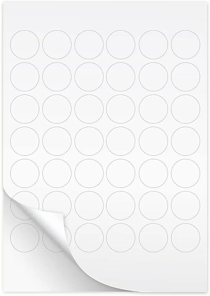 1 1/4" White Round Labels for Inkjet & Laser Printers / 1,050 Blank 1.25 Inch Diameter DIY Stickers