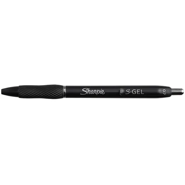 Sharpie S-Gel Retractable Gel Pen, Medium 0.7 mm, Black Ink, Black Barrel, 36-Pack