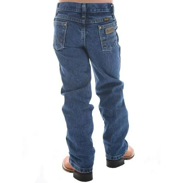 "BOY'S WRANGLER® GEORGE STRAIT COWBOY CUT® ORIGINAL FIT JEAN IN HEAVY STONE DENIM"