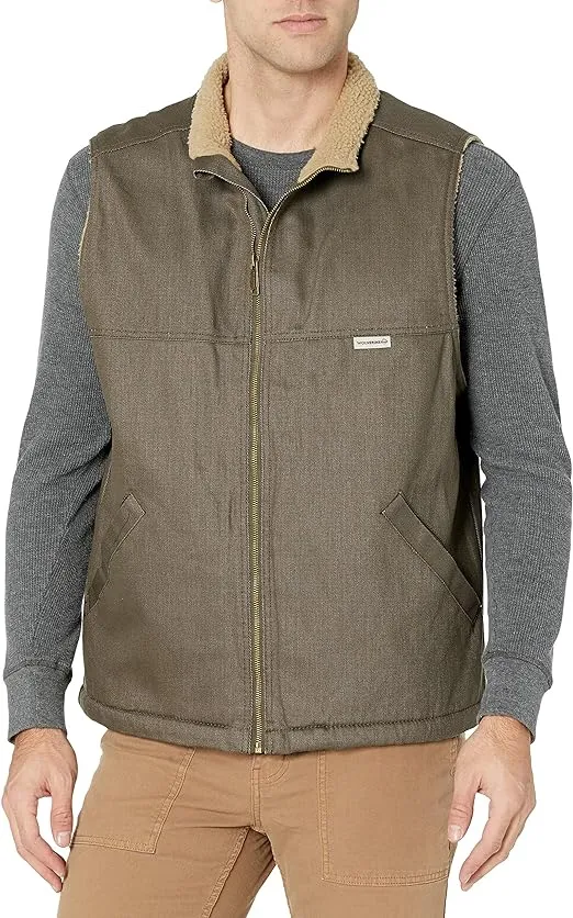 Wolverine Mens Upland Sherpa Lined Vest NWT Olive