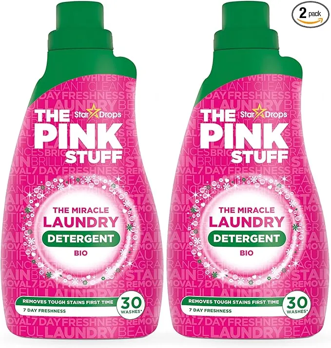 Stardrops - The Pink Stuff - The Miracle Laundry Detergent Bio Liquid - 32oz Pack of 2