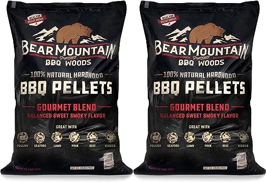 Bear Mountain BBQ Natural Hardwood Gourmet Blend Smoker Pellets, 20 lbs (2 Pack)