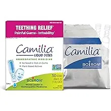 Boiron Camilia Teething Drops for Daytime and Nighttime Relief of Painful or Swollen Gums and Irritability in Babies - 30ct