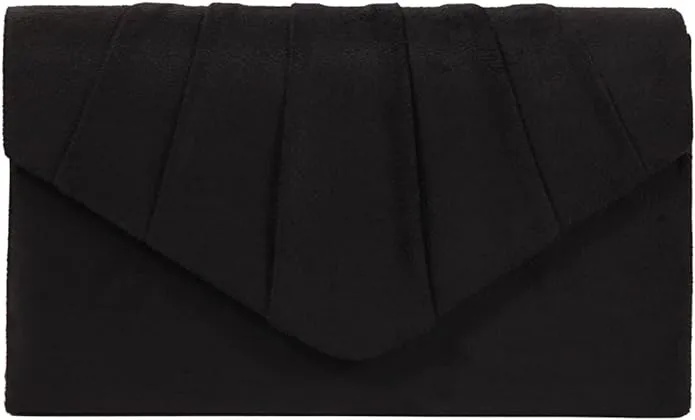 Clutch Purses for Women Evening Clutch Bag Black-suede