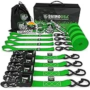 Rhino USA Ratchet Straps Tie Down Kit 5208 Break Strength - Includes