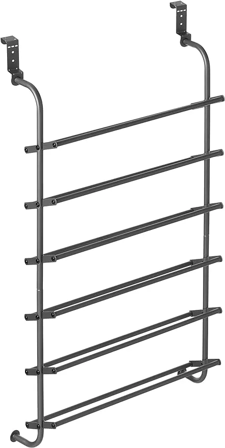 Whitmor Over The Door Shoe Rack, 18 Pair, Gunmetal Grey