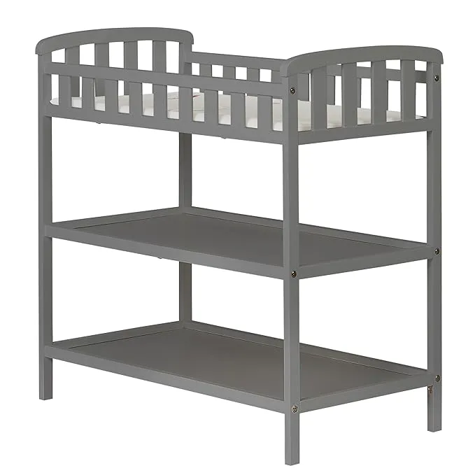 Dream On Me Emily Changing Table In Espresso, Comes With 1" Changing Pad, Features Two Shelves, Portable Changing Station, Made Of Sustainable New Zealand Pinewood