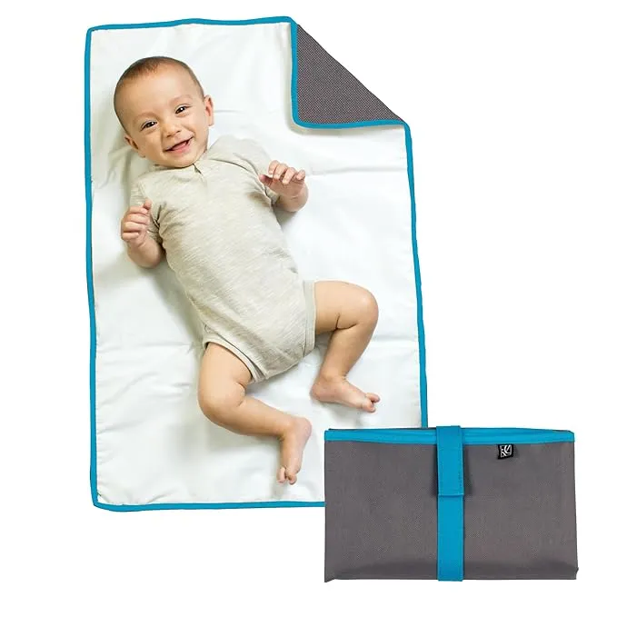 Healthy Habits by J.L. Childress Changing Pad Bundle, Grey - Includes a Portable Padded Diaper Changing Pad Plus 3 Disposable Changing Pads for Baby