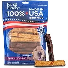 Pet Factory 100% Made in USA Beefhide 5" Chip Rolls Dog Chew Treats - Beef & Chicken Flavor, 20 Count/1 Pack