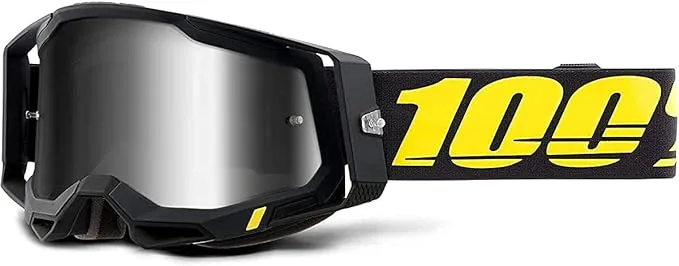 100% Racecraft 2 Mountain Bike & Motocross Goggles - MX and MTB Racing Protective Eyewear (ARBIS - Mirror Silver Lens)