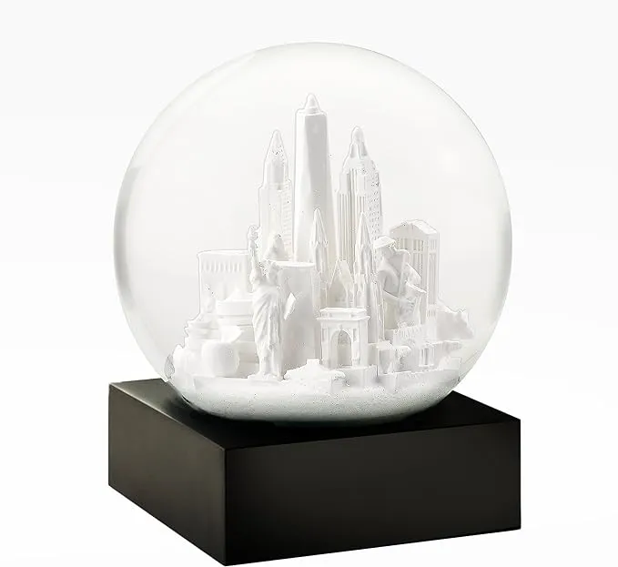CoolSnowGlobes New York City Silver Cool Snow Globe