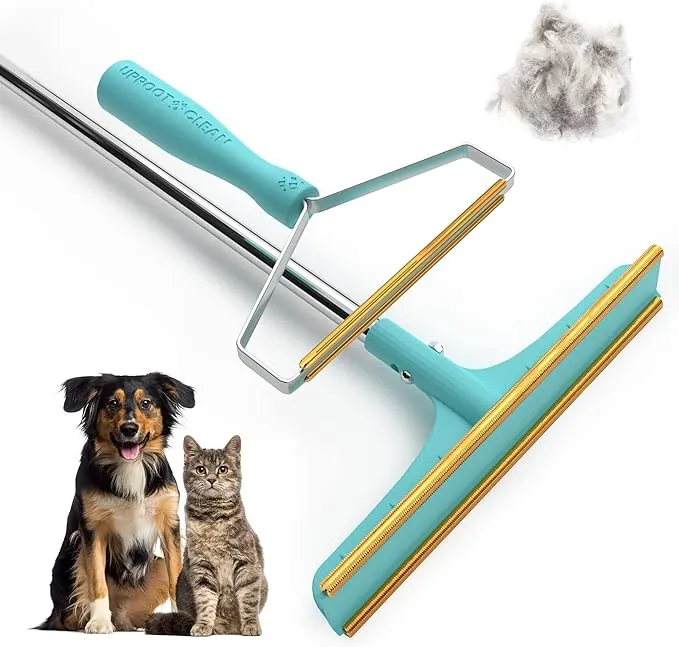 Uproot Clean Xtra Bundle - Includes The Xtra Carpet Rake for Pet Hair Removal & Uproot Cleaner Pro Pet Hair Remover Models - Dog & Cat Hair Remover for Rugs, Pet Towers & Car - Gets Every Hair!