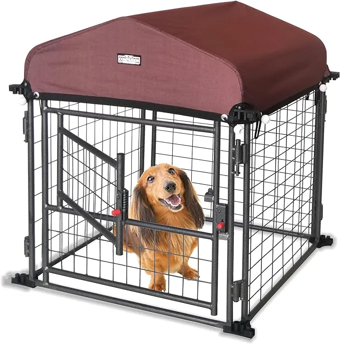 My Pet Companion 8'*4'*5' Dog Kennel Outdoor with Roof Cover for Large Dogs Heavy Duty Dog Fence Welded Wire Catio Retriever Dog Playpen, 60731, 4'W