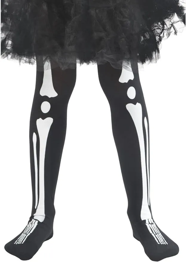 Skeleton Tights Child Black