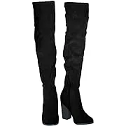 VETASTE Women&#039;s Faux Suede Over the Knee Boots Side Zipper Chunky Heel Wide... 