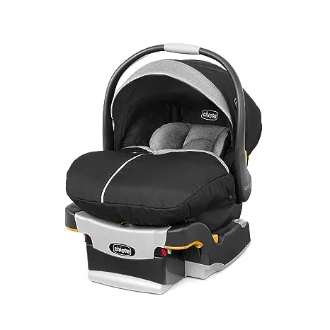 Chicco KeyFit 30 ClearTex Infant Car Seat and Base, Rear-Facing Seat for Infants 4-30 lbs., Includes Infant Head and Body Support, Compatible with Chicco Strollers, Baby Travel Gear | Glacial/Blue