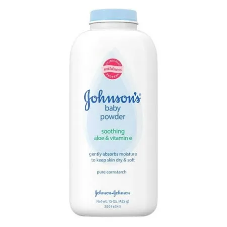 JOHNSON'S Aloe & Vitamin E Baby Powder 15 oz (Pack of 12)