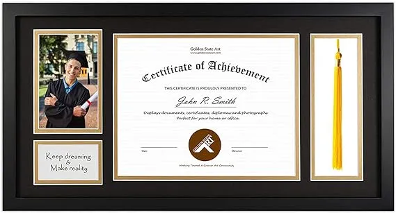 11x22 Solid Wood Diploma Tassel Shadow Box Frame for Document/Certificate