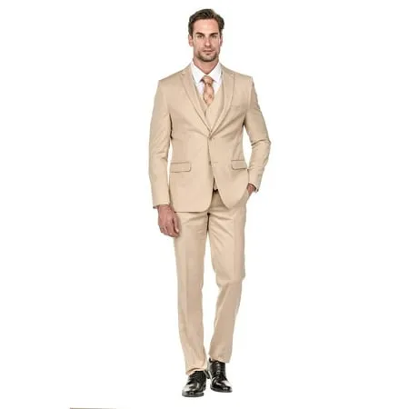 WULFUL Men's 3 Piece Slim Fit Suit Set