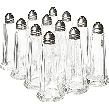 12 pack Tower Style Clear Glass Spice Salt Pepper Shakers 1 oz (4.45&#034; x 1.75&#034;)