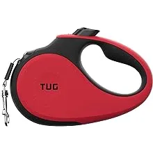 Tug XL 360° Tangle-Free Retractable Dog Leash with Anti-Slip Handle | 26 ft Strong Nylon Tape | One-Handed BRAKE, Pause, Lock (Extra Large, Red)