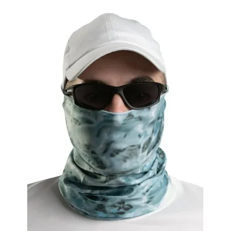 Aqua Design Fishing Hunting Masks Neck Gaiters for Men and Youth: UPF 50+ Sun Mask Protection: Camo Half Face Cover Balaclava Bandana: Aqua Sky size S