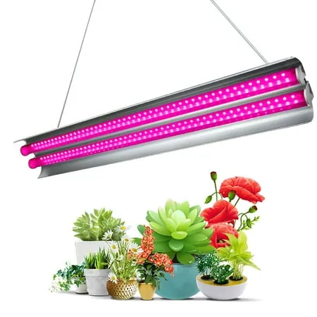 2ft LED Grow Light Double Tubes Full Spectrum 60W Growing Lamp for Greenhouse Hydroponic Indoor Plant Seedling Veg and Flower