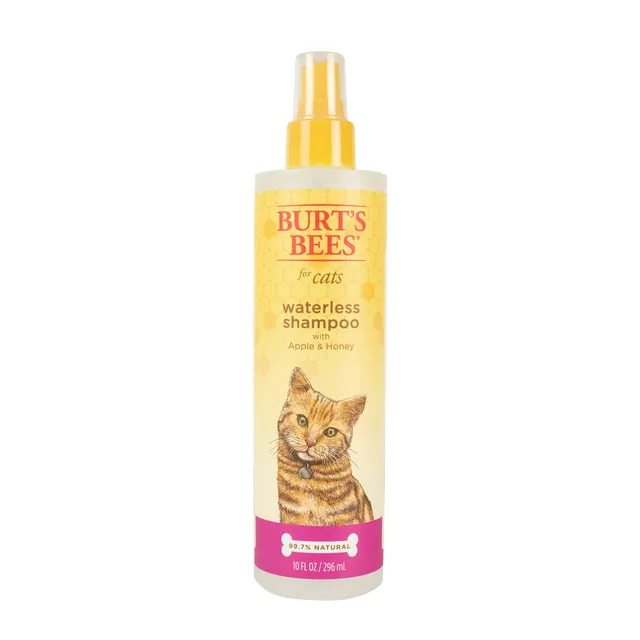 Burt's Bees Natural Pet Care Waterless Shampoo with Apple & Honey, Dry Shampoo for All Cats for Use In Between Baths, Spray, Cruelty Free, Sulfate & Paraben Free, 10 oz.