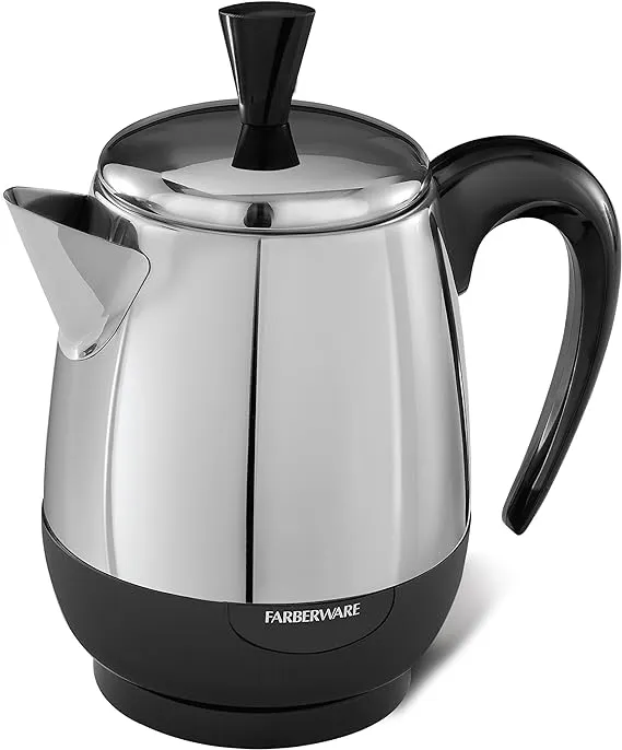 Farberware 2-4-Cup Electric Percolator coffee maker, Stainless Steel, Automatic Warm Function, FCP240