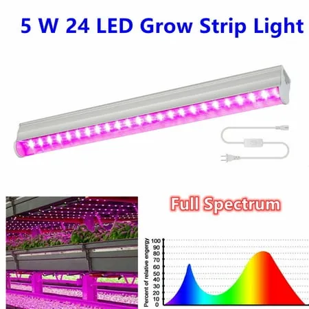 LED Grow Lights 6W Full Spectrum Integrated Growing Lamp Fixtures for Greenhouse Hydroponic Indoor Plant Seedling Veg and Flower