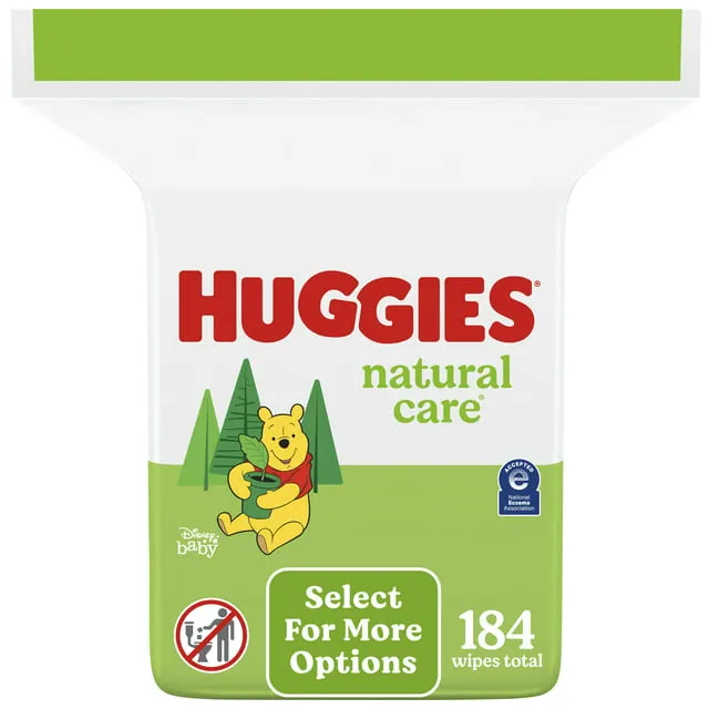 Huggies Natural Care Wipes, Fragrance Free - 184 count