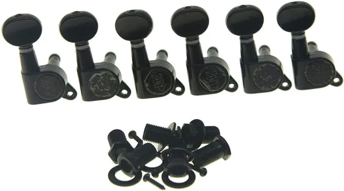 6 Inline Black E-Z-LOK Post Guitar Tuners E-Z Post Guitar Tuning Keys Machine...