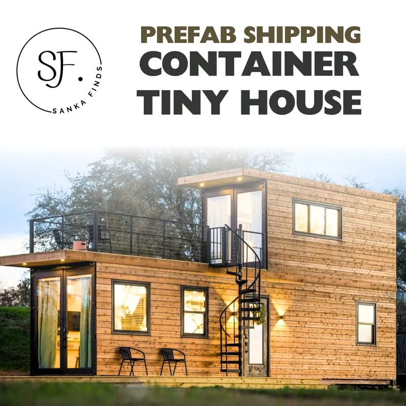 Luxury Modern Tiny Wooden Prefab House Two Storey Container Prefabricated Home ...