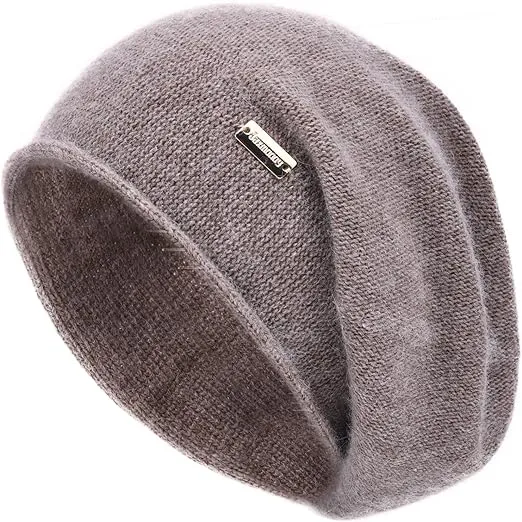 jaxmonoy Cashmere Slouchy Knit Beanie Hat for Women Winter Soft Warm Ladies Wool