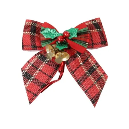 ForestYashe Christmas Decorations Christmas Bow with Iron Bells Christmas Wreath with Christmas Tree Decorations Christmas Gift Box Decoration Cloth