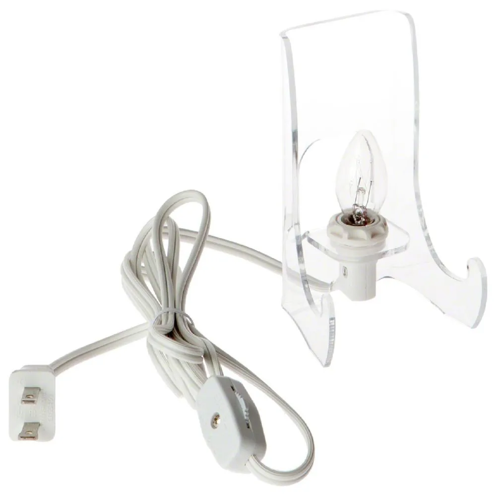 Plymor Clear Acrylic Lighted Flat Back Easel With Shallow Support Ledges, 4.5 H x 3.375 W x 2.75 D (2 Pack)