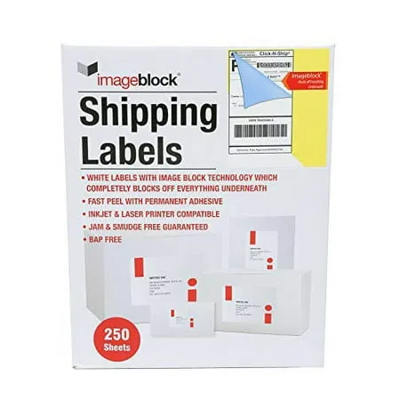 Infi-Touch Labels Mailing Labels with ImageBlock Technology for Laser & Inkjet Printers 8.5 x 11 White 250 Sheets