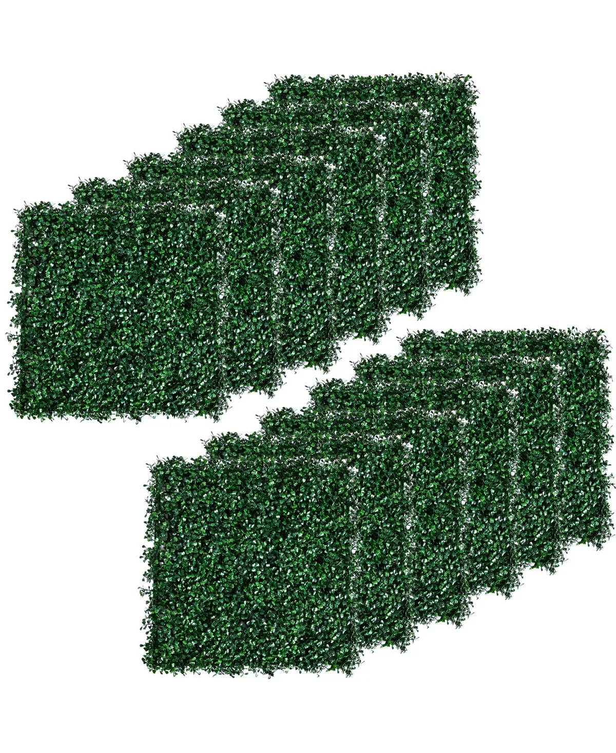 Outsunny 12pc 20"x 20" Artificial Boxwood Plant Panels Greenery Walls Outdoor Light Green