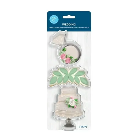 R&M International Wedding 3 Piece Cookie Cutter Set