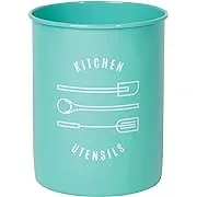 Now Designs Powder-Coated Steel Utensil Crock, Turquoise