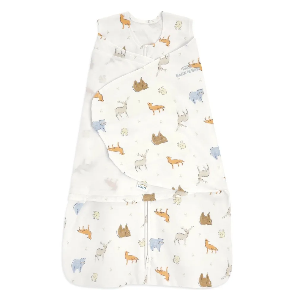 Halo 100% Cotton Sleepsack Swaddle Forest Friends / NB