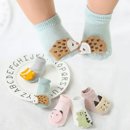 XWQ 1 Pair Baby Socks Lovely Design Breathable Unisex Newborn Cartoon Ankle Socks for Boys Girls