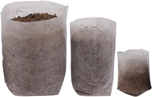 400Pcs Degradable Non-Woven Plant Nursery Bags Plant Seeding Bags for Outdoor (100 Pcs 6.69" x 7.68"; 200 Pcs 4.17" x 5.79"; 100 Pcs 5" x 6.89") White