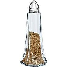 Glass Tower Salt and Pepper Shaker with Stainless Steel Top, 1-Ounce, Set of 12