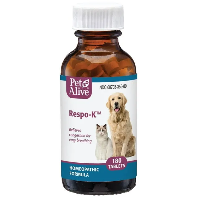 PetAlive, Respo-K, 180 Tablets