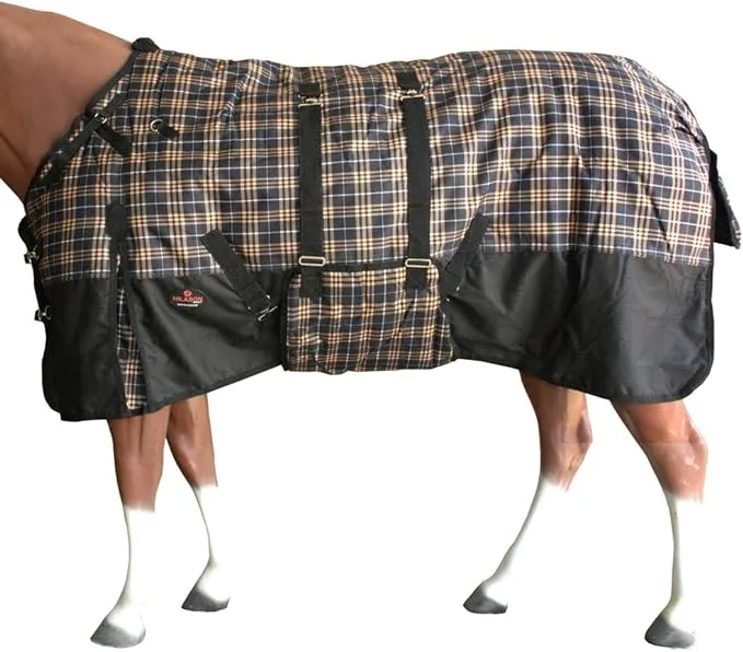 72" Hilason 1200D Winter Waterproof Turnout Horse Blanket Belly Wrap Plaid