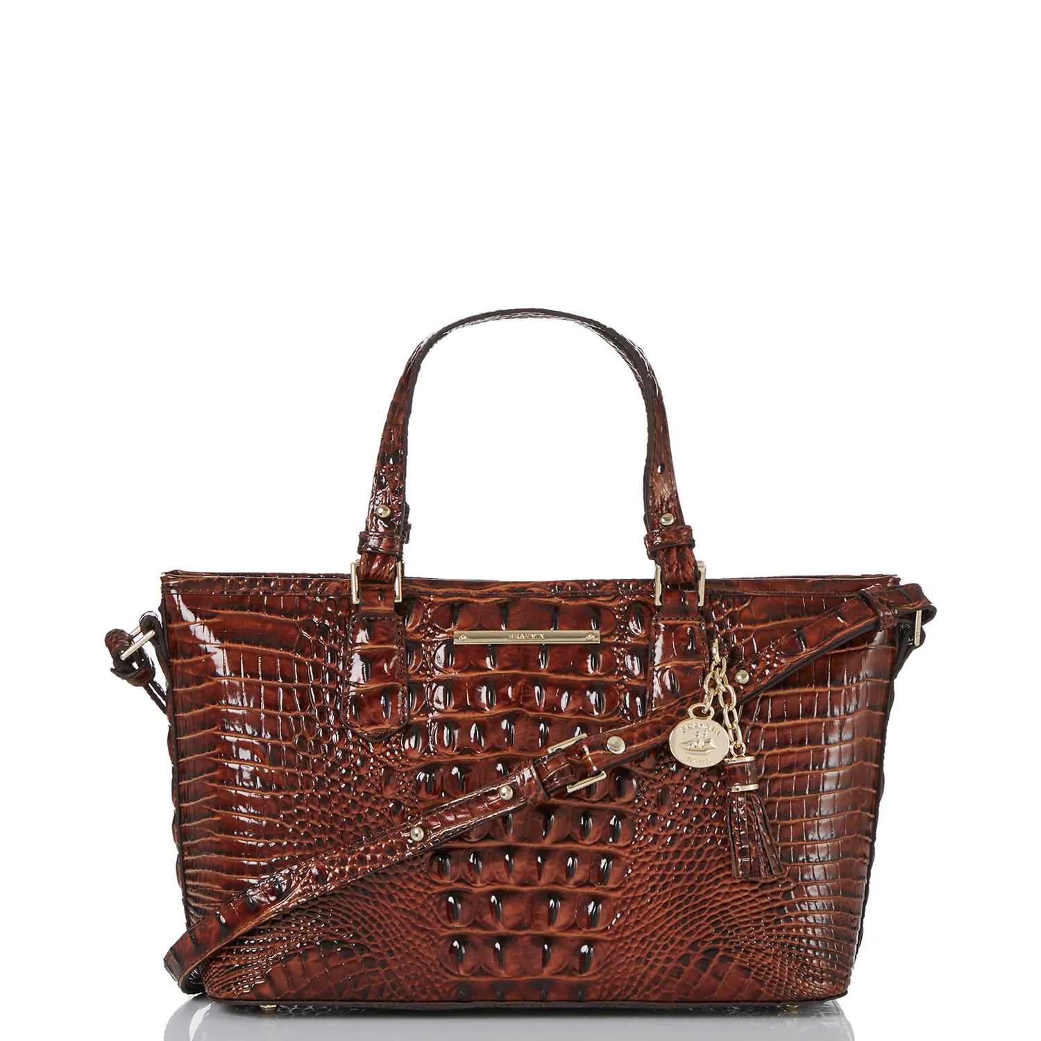 Brahmin Mini Asher Embossed Leather Satchel